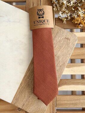 Unique Accessories Terracotta Linen Tie